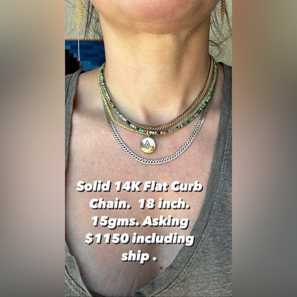SOLD 14K Gold Flat Curb Chain